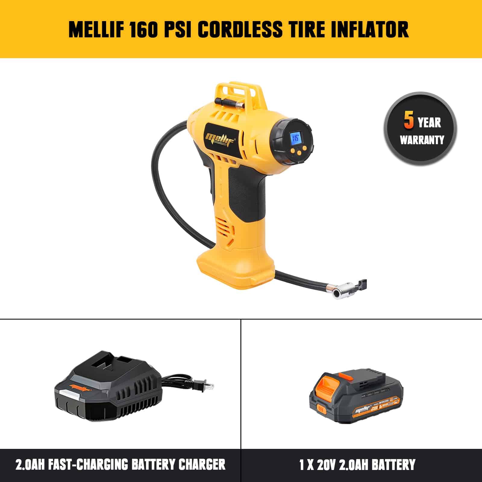 Inflador de Neumáticos Inalámbrico Compatible con Batería - Imagen 3