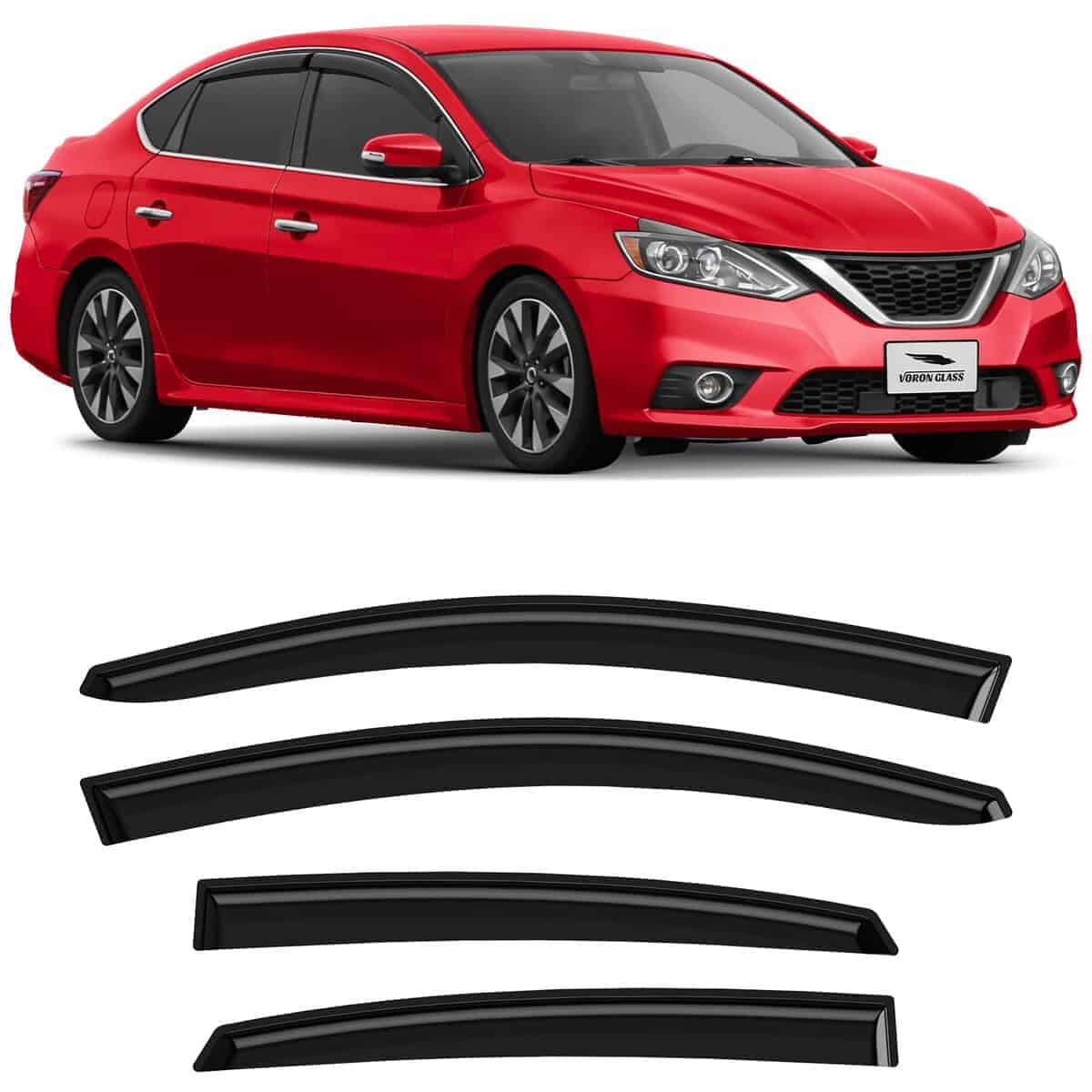 Voron Glass Deflectores de Lluvia con Cinta Adhesiva para