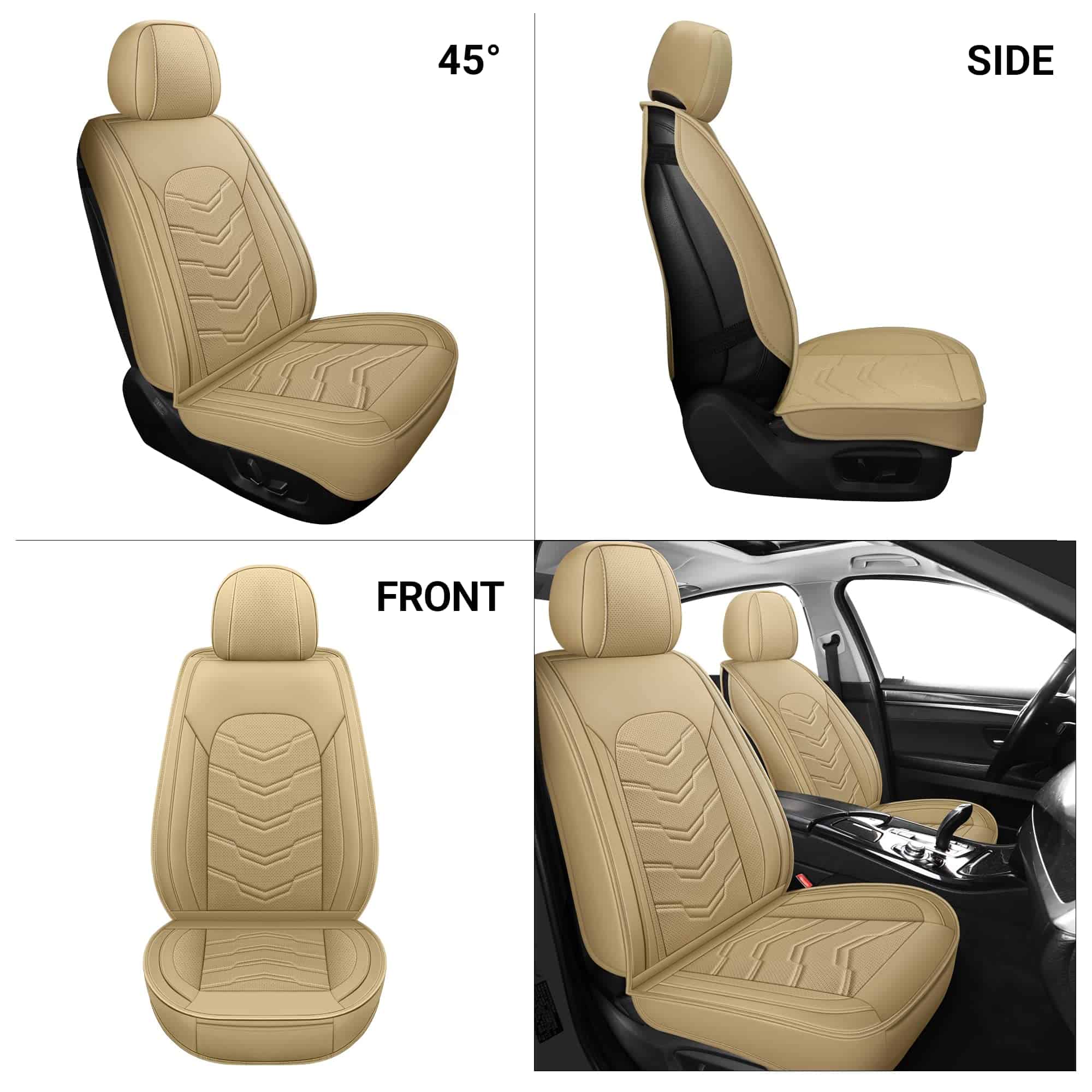 Juego Completo de Fundas de Asiento de Cuero AOOG 5PCS, - Imagen 8