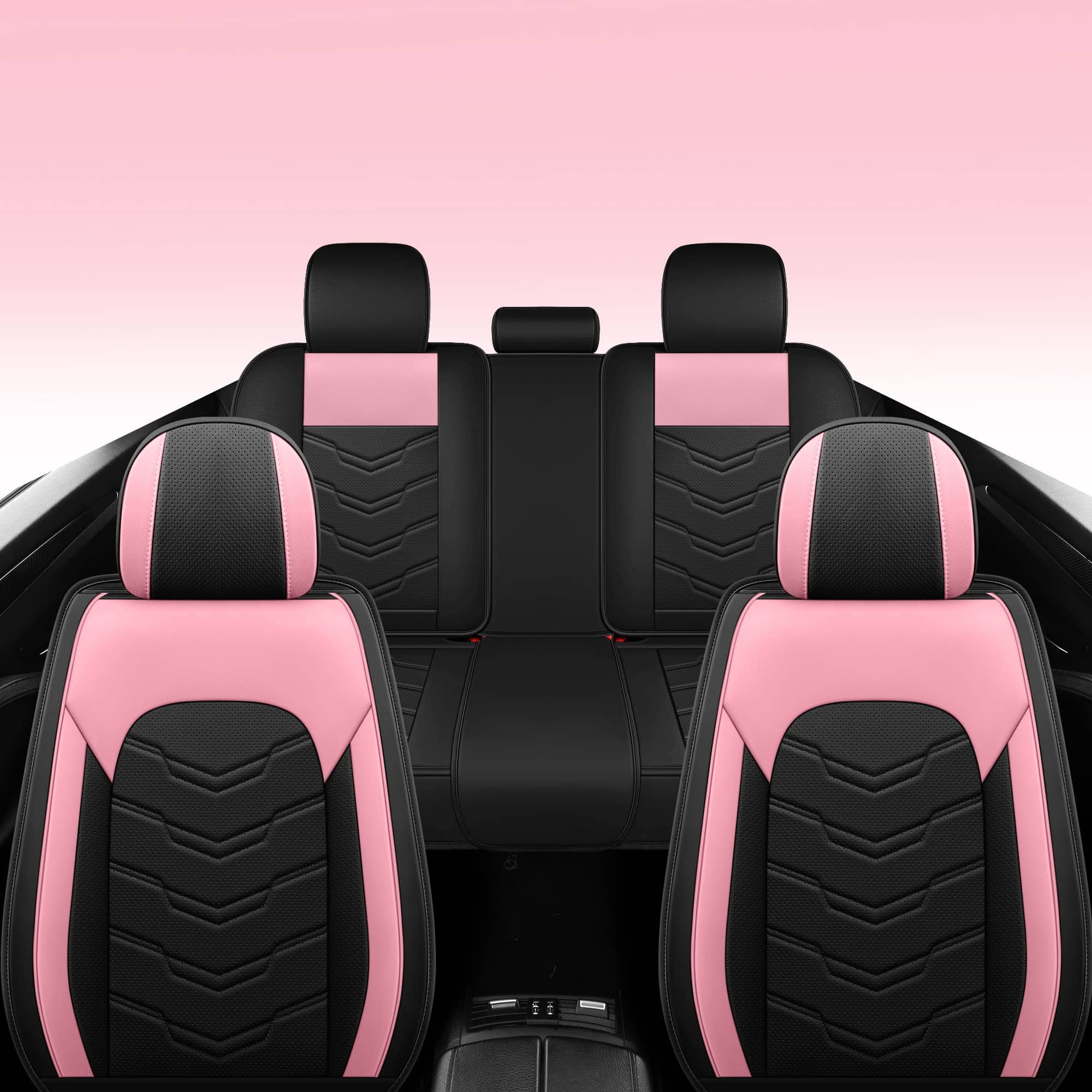 Fundas de asiento de automóvil de cuero AOOG, juego - Imagen 8