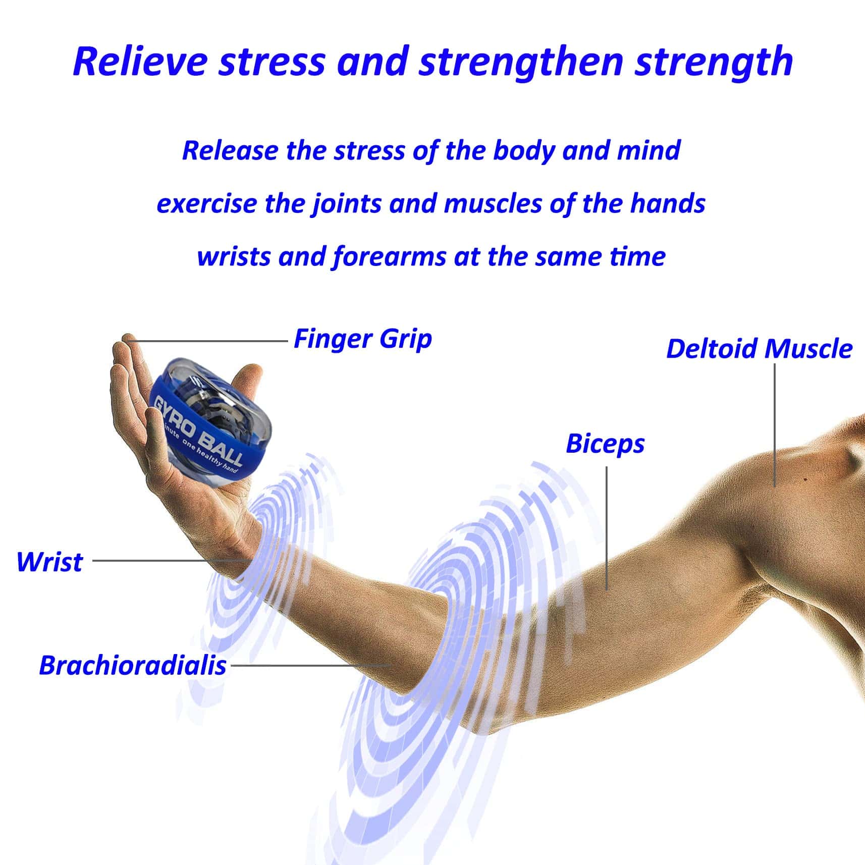 EXBEPE Auto-Start Power Gyro Ball, Centro de Bola Metálica, - Imagen 6