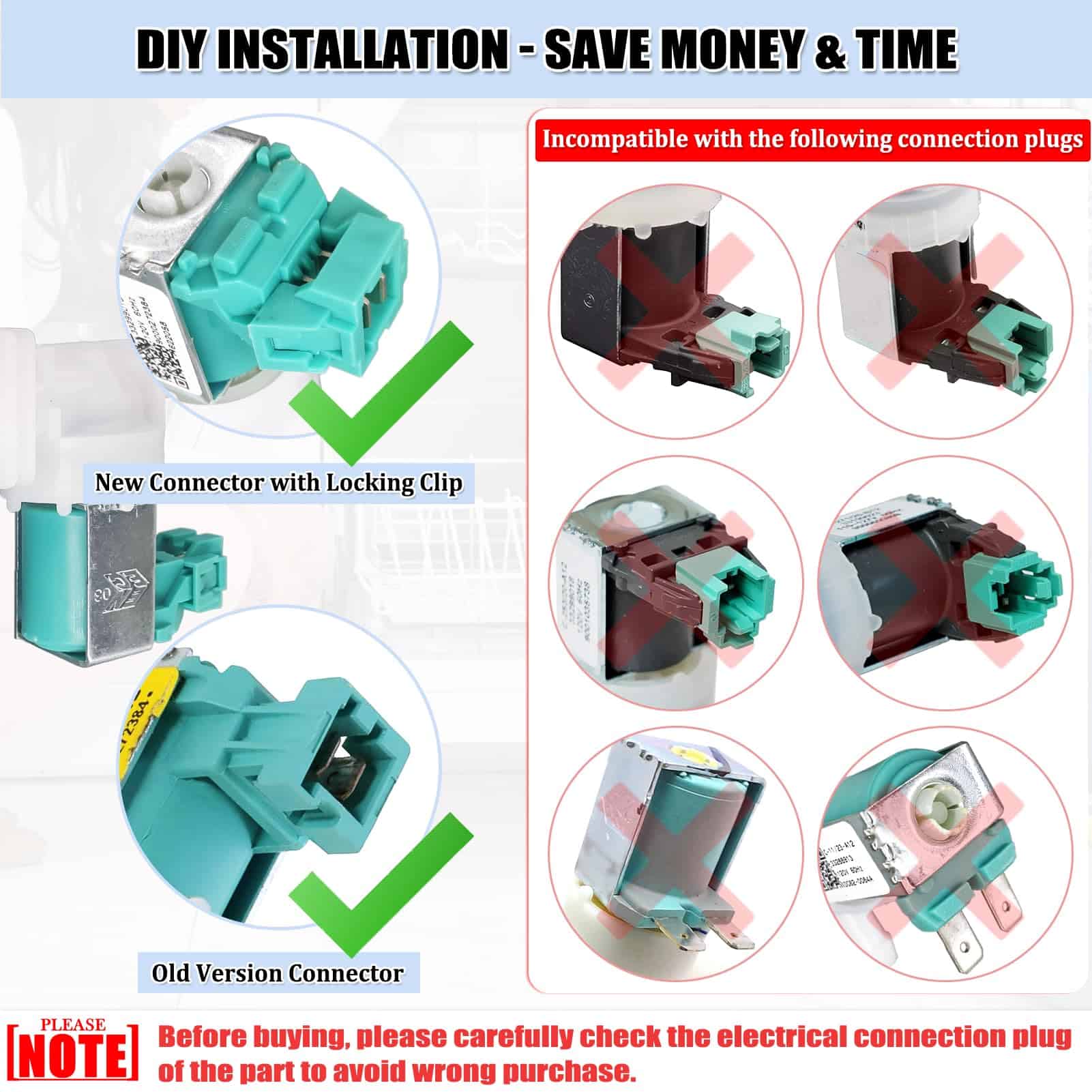 Válvula de entrada de agua para -Blanco - Imagen 5