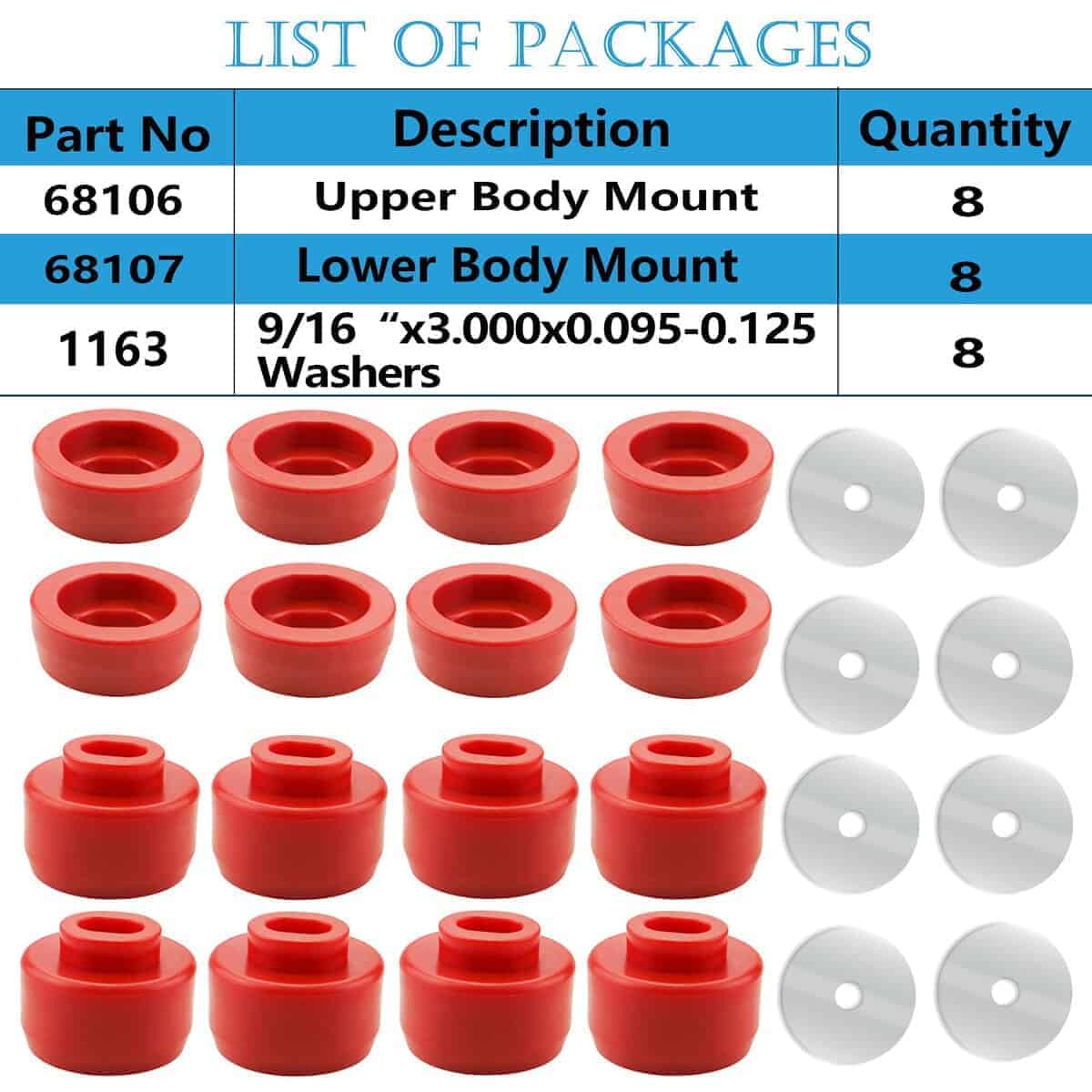 Kit de Bushing para Montaje de Cuerpo y Cabina para Chevy - Imagen 6