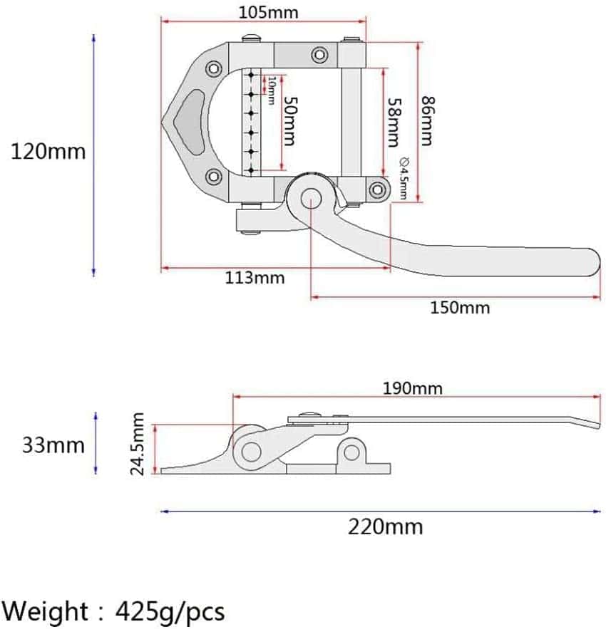 Puente de tremolo de cola de guitarra eléctrica Big Rocking - Imagen 3