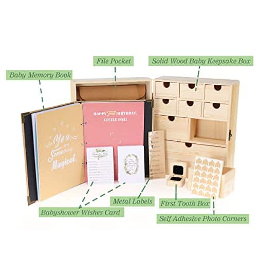 Art Secret Caja de Recuerdos Premium de Madera de Pino para - Imagen 3