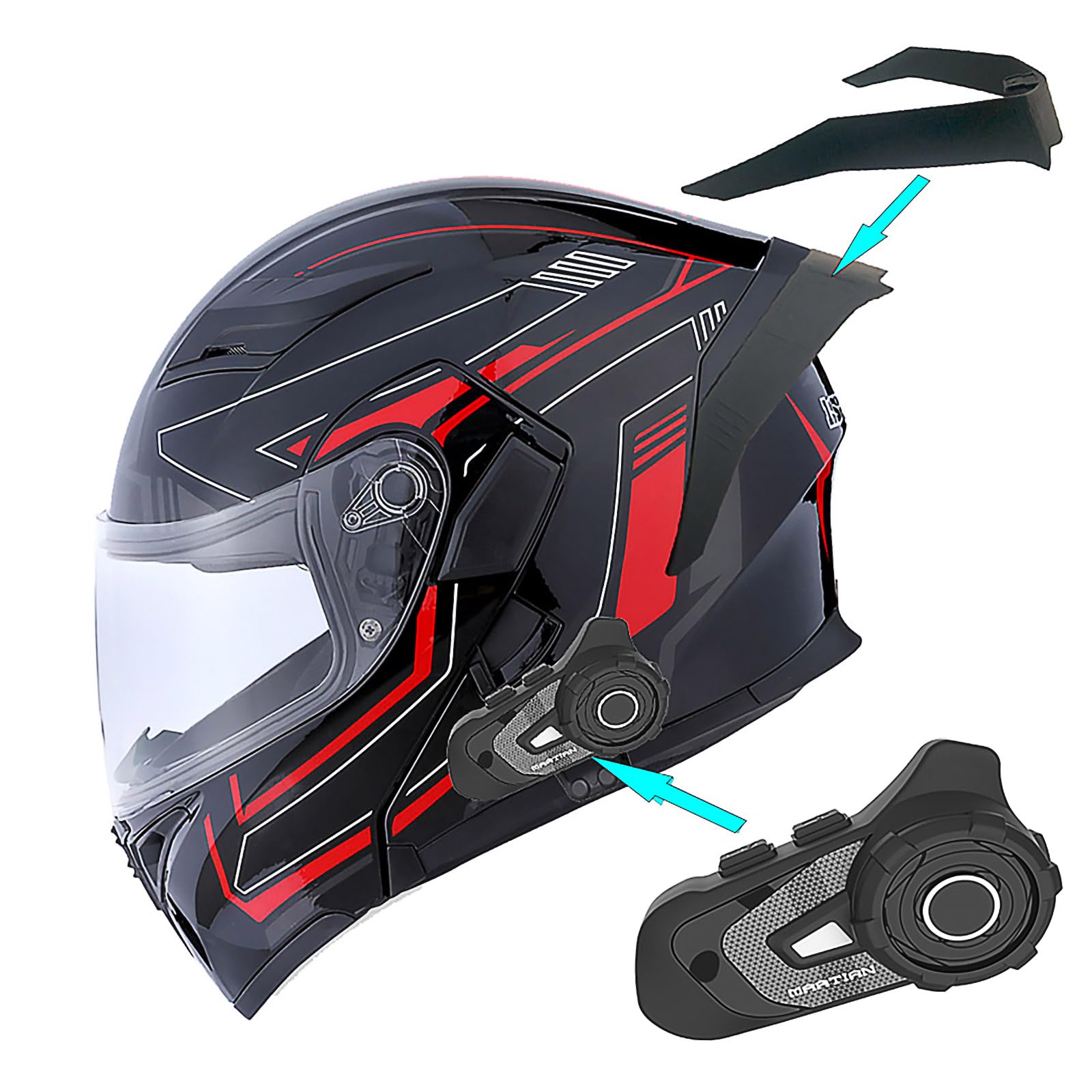 Casco de Motocicleta Modular de Cara Completa 1Storm con