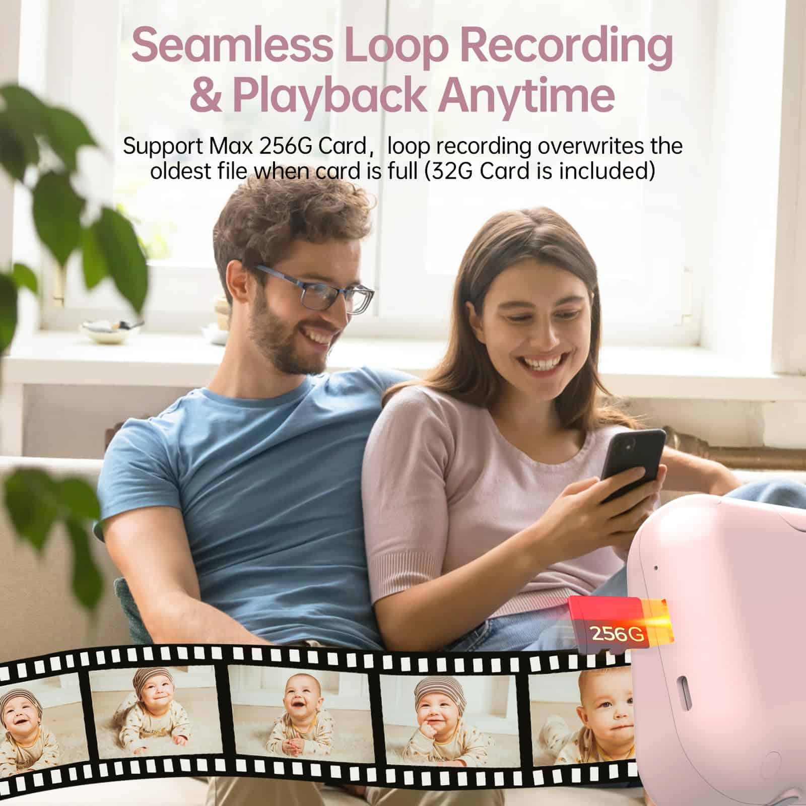 Monitor de bebé con cámara y audio babytone 5�, lindo cam - Imagen 5