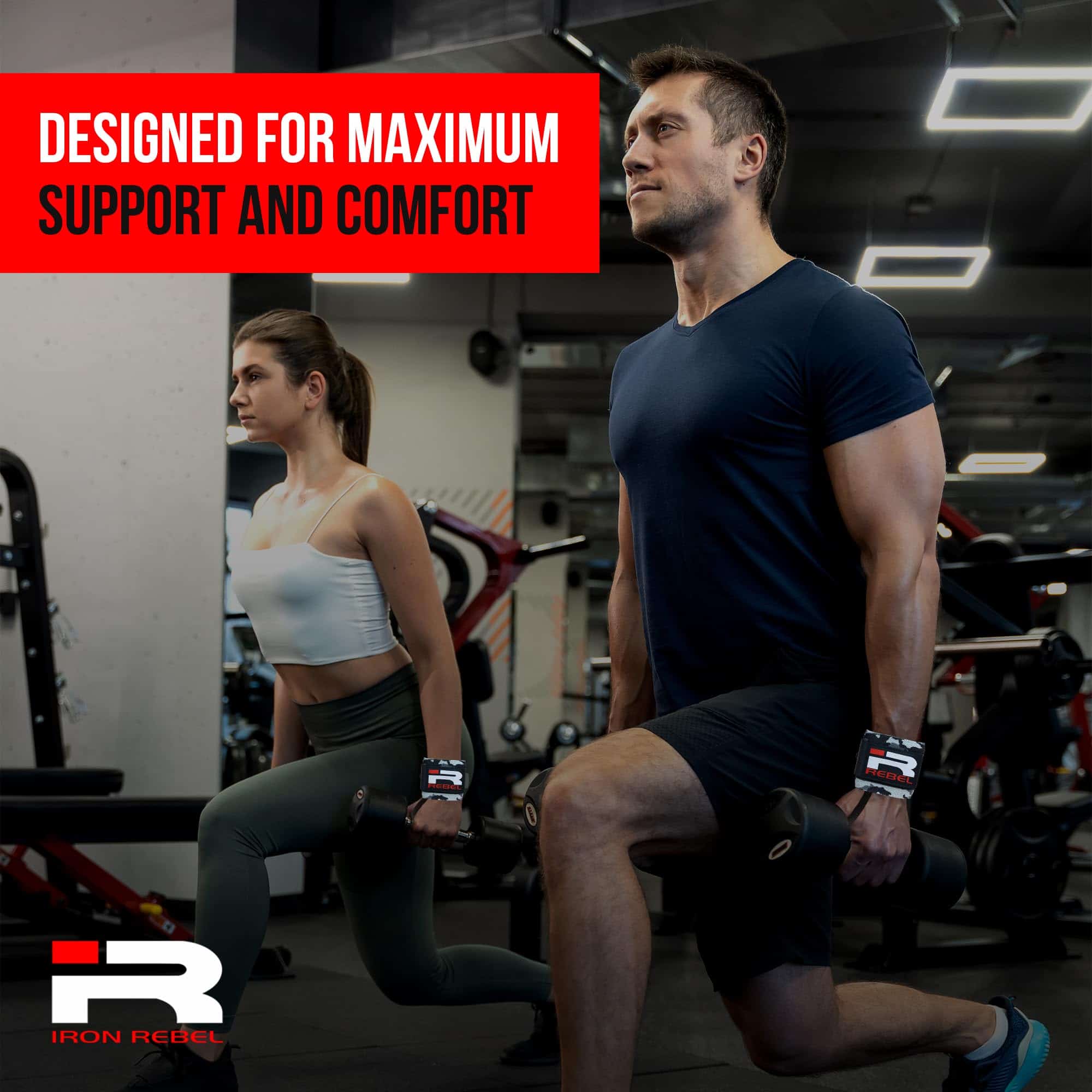 Iron Rebel Gym Wrist Wraps, Cinchas de Muñeca de Alta - Imagen 7