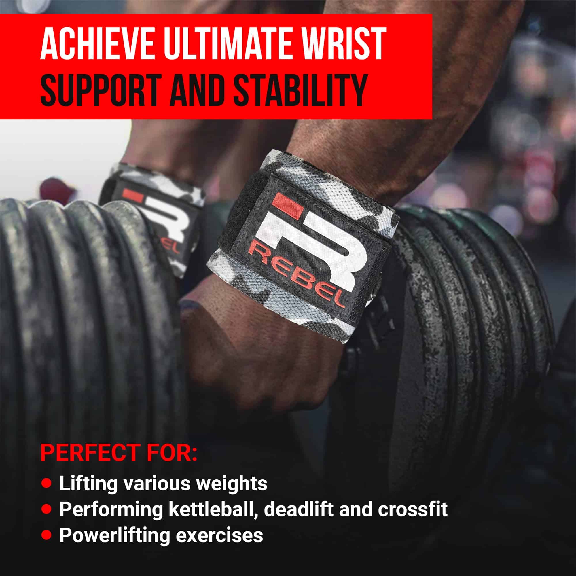 Iron Rebel Gym Wrist Wraps, Cinchas de Muñeca de Alta - Imagen 6