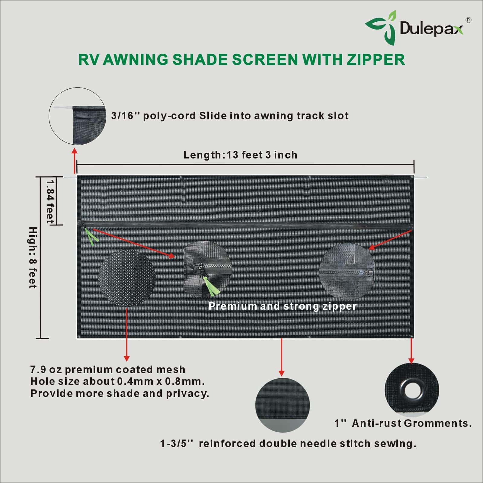 Malla de Sombra para Toldo de Caravana Dulepax con - Imagen 7