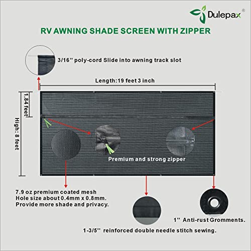 Dulepax Toldo de Sombra para Caravana con Cremallera - Imagen 7
