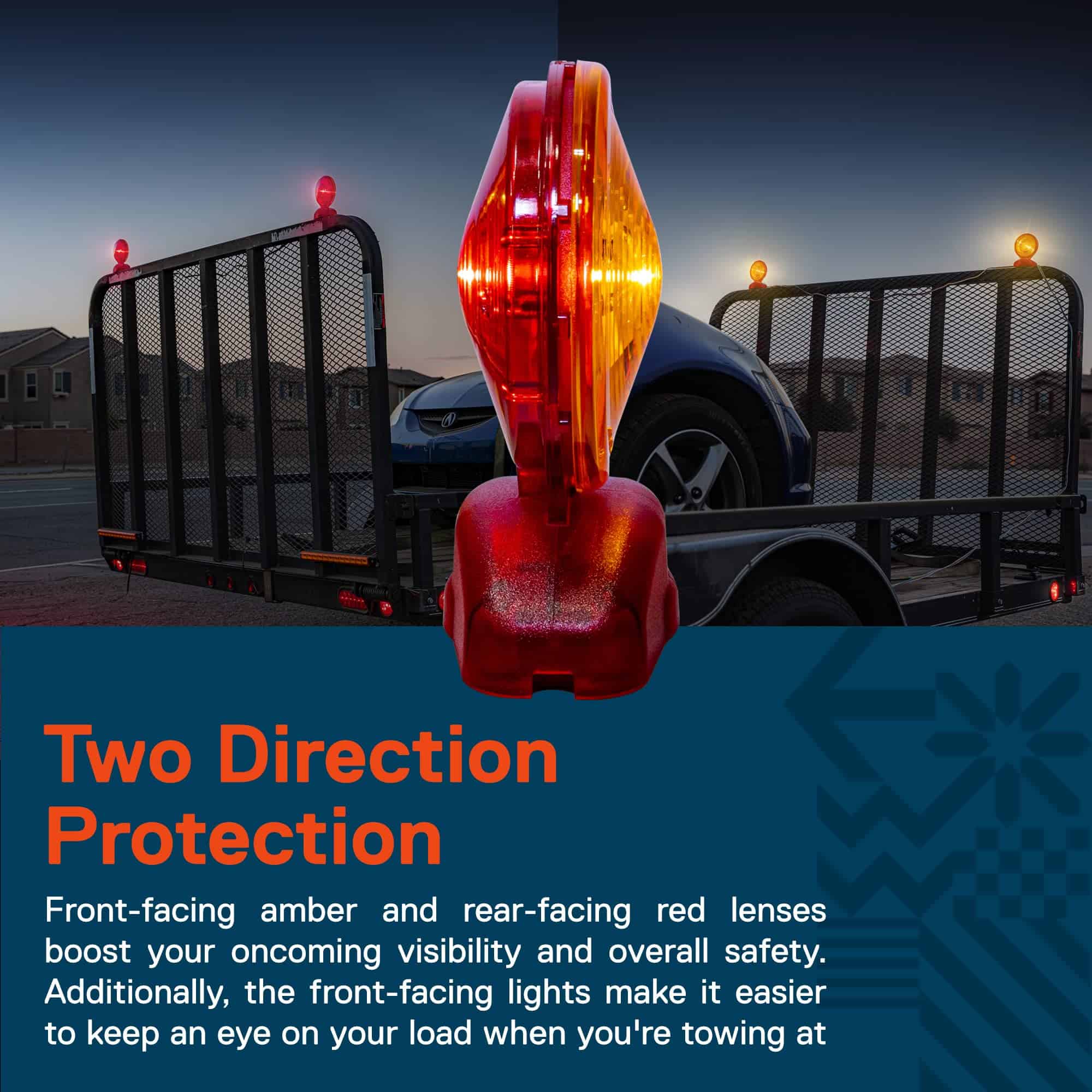 Juego de Luces de Remolque Magnéticas Rojas/Ámbar LED True - Imagen 3
