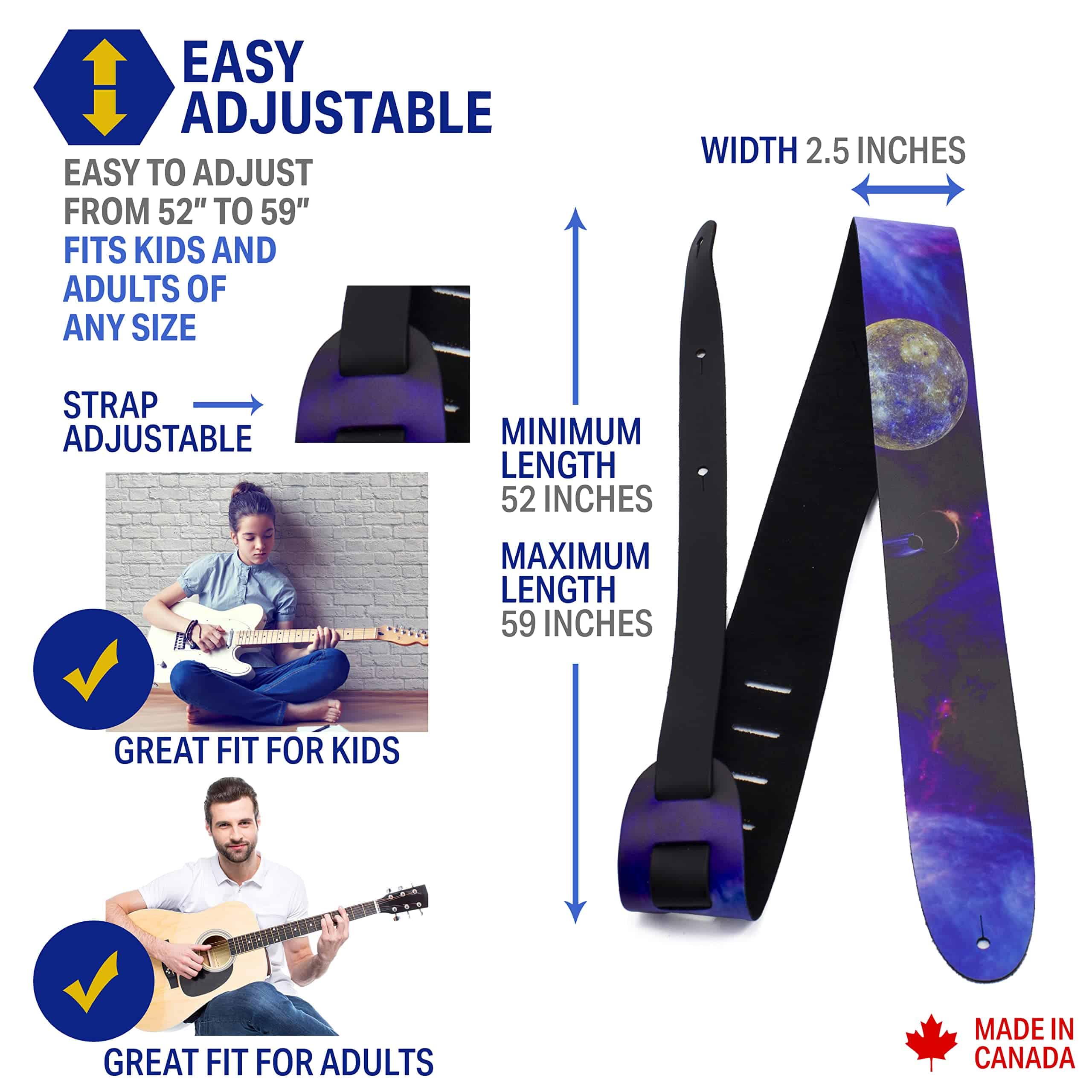 Correa de guitarra de cuero oficial con licencia de la NASA - Imagen 4