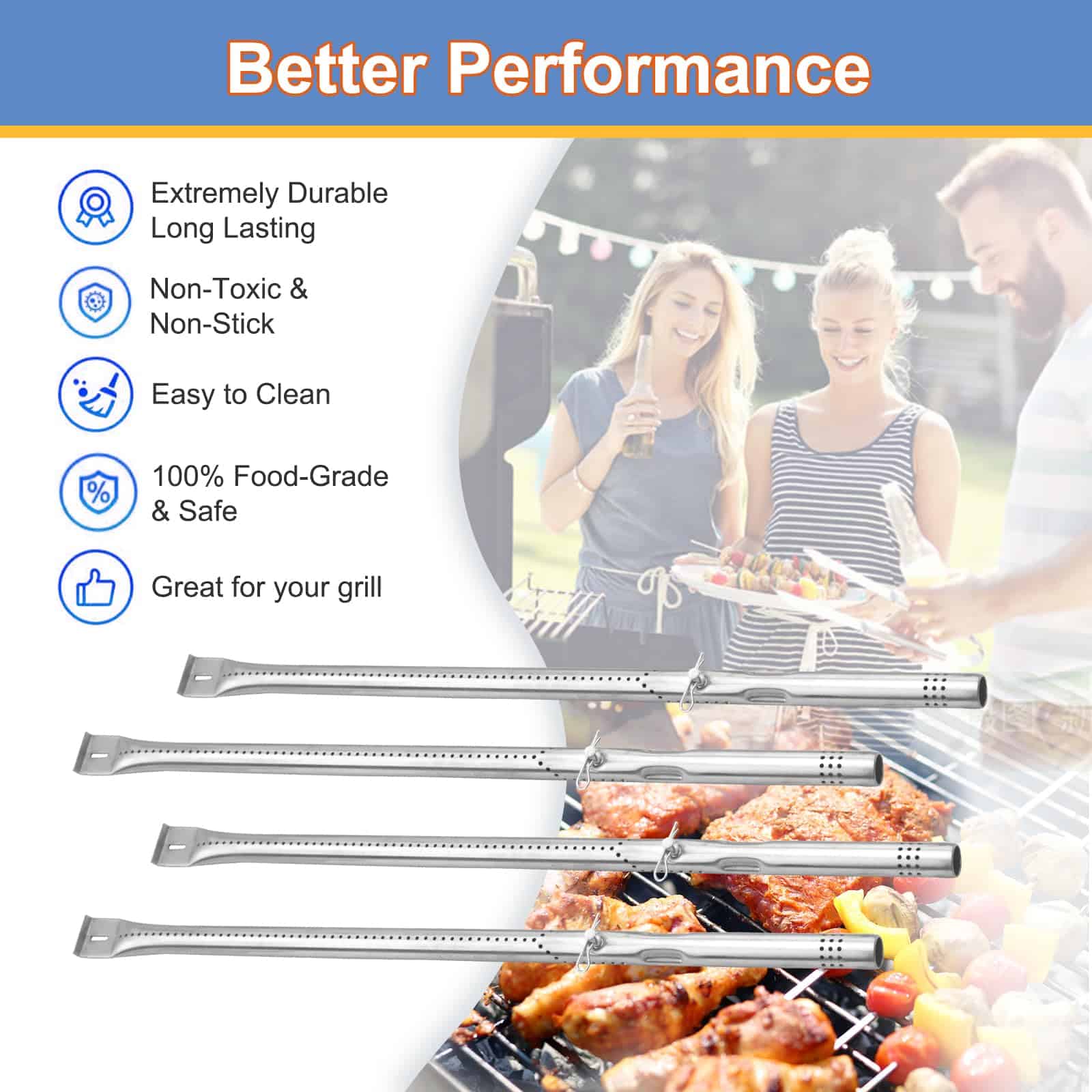 Tubo Quemador para Parrilla Charbroil 463347518 463243518 - Imagen 7