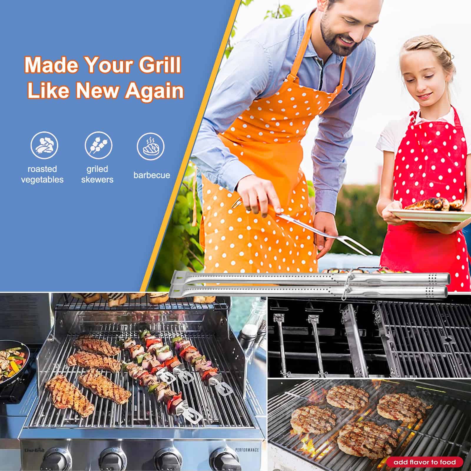 Tubo Quemador para Parrilla Charbroil 463347518 463243518 - Imagen 8