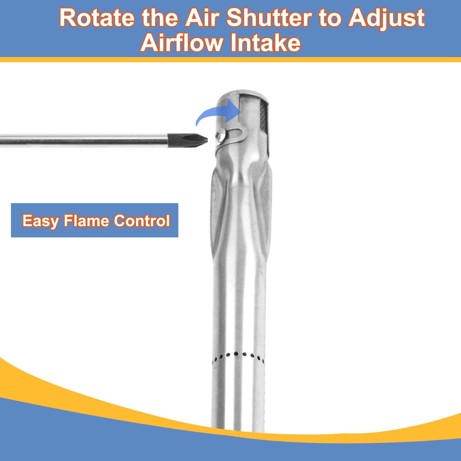 Paquete de 6 quemadores de acero inoxidable de 15" x 1" - Imagen 6