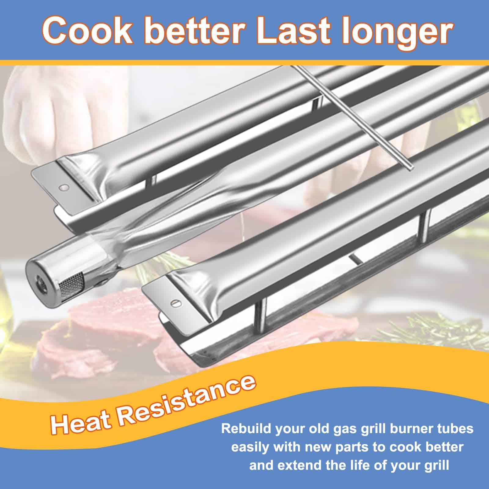 Tubo Quemador de Parrilla de Gas de Acero Inoxidable - Imagen 8