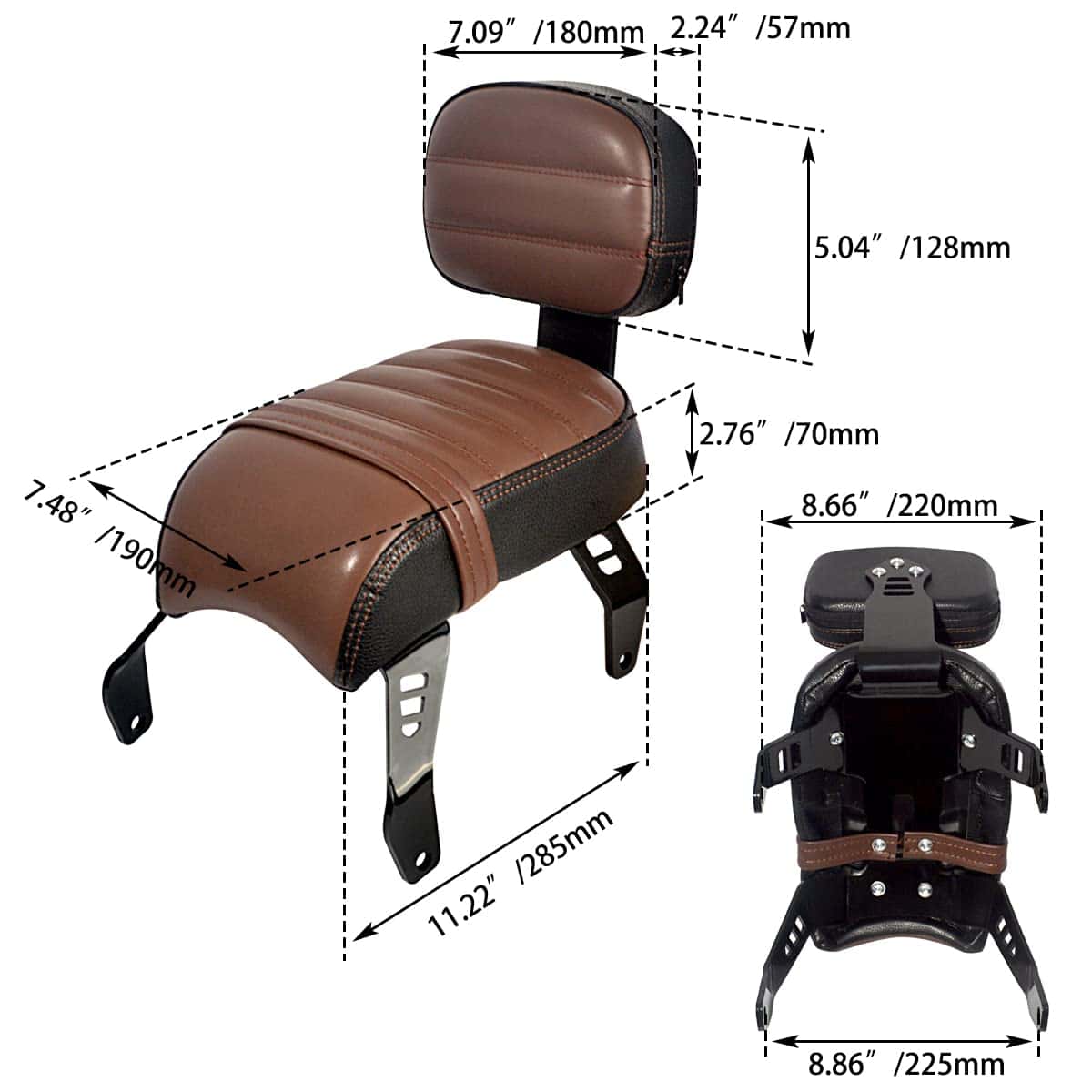 Asiento del pasajero con respaldo FOVPLUE para Indian Scout - Imagen 6