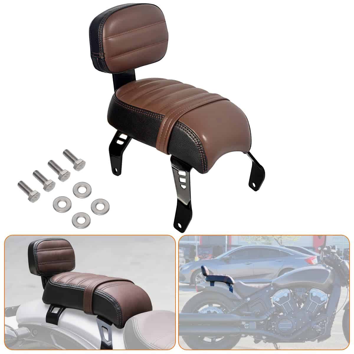 Asiento del pasajero con respaldo FOVPLUE para Indian Scout