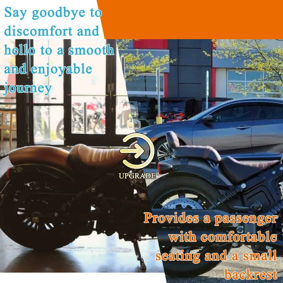 Asiento del pasajero con respaldo FOVPLUE para Indian Scout - Imagen 3