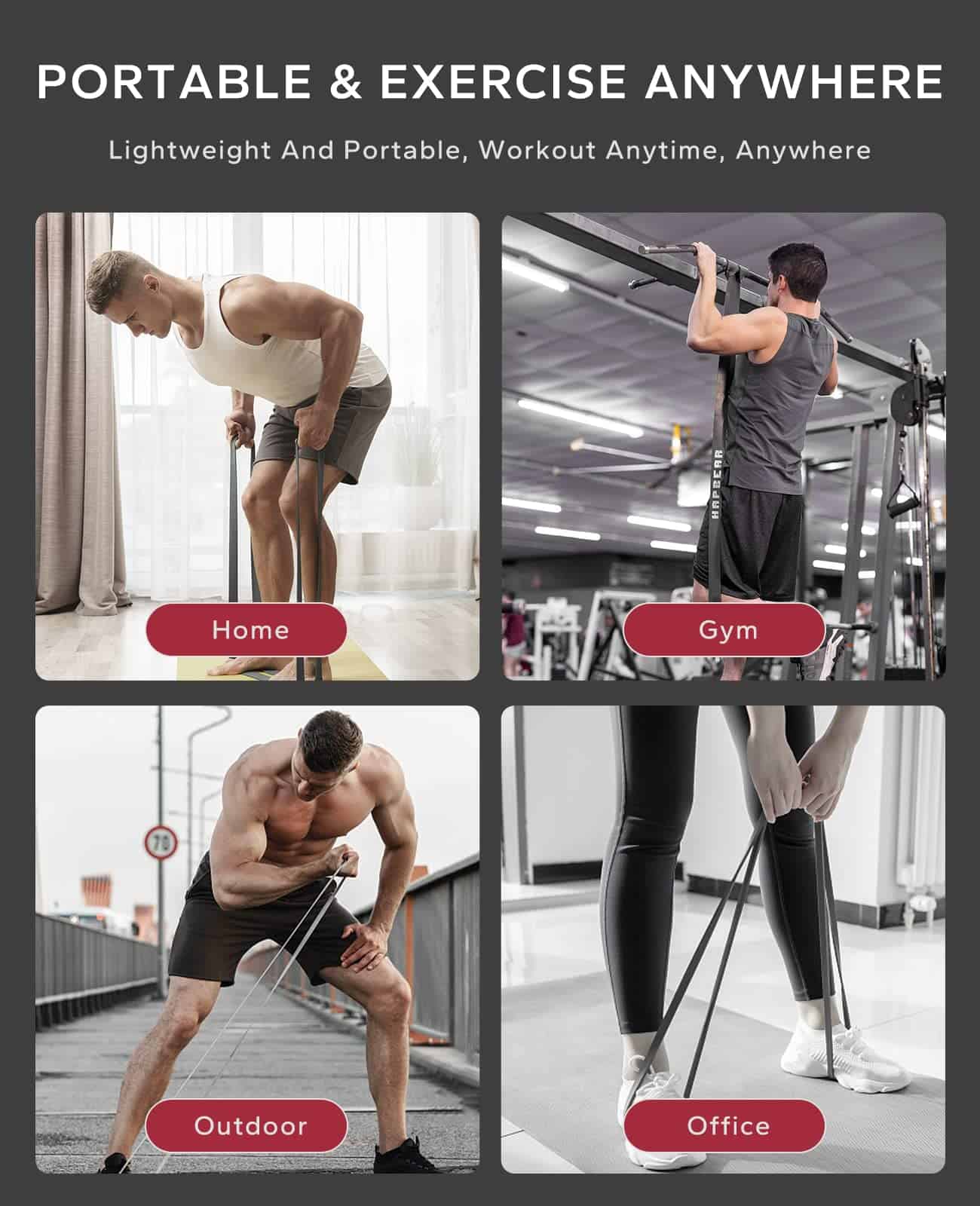 Bandas de asistencia para dominadas, juego de bandas de - Imagen 8