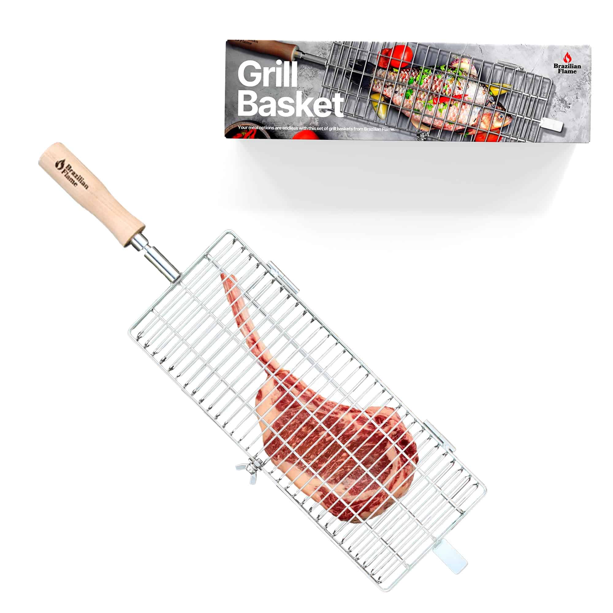 Cesta de parrilla de acero inoxidable Brazilian Flame para