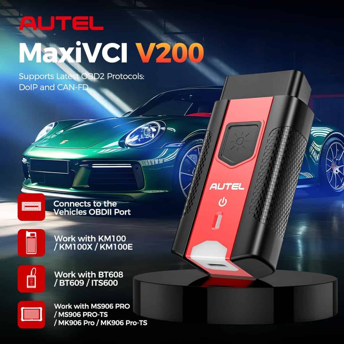 Autel MaxiVCI V200 VCI200 Wireless Dongle, Adaptador de - Imagen 3