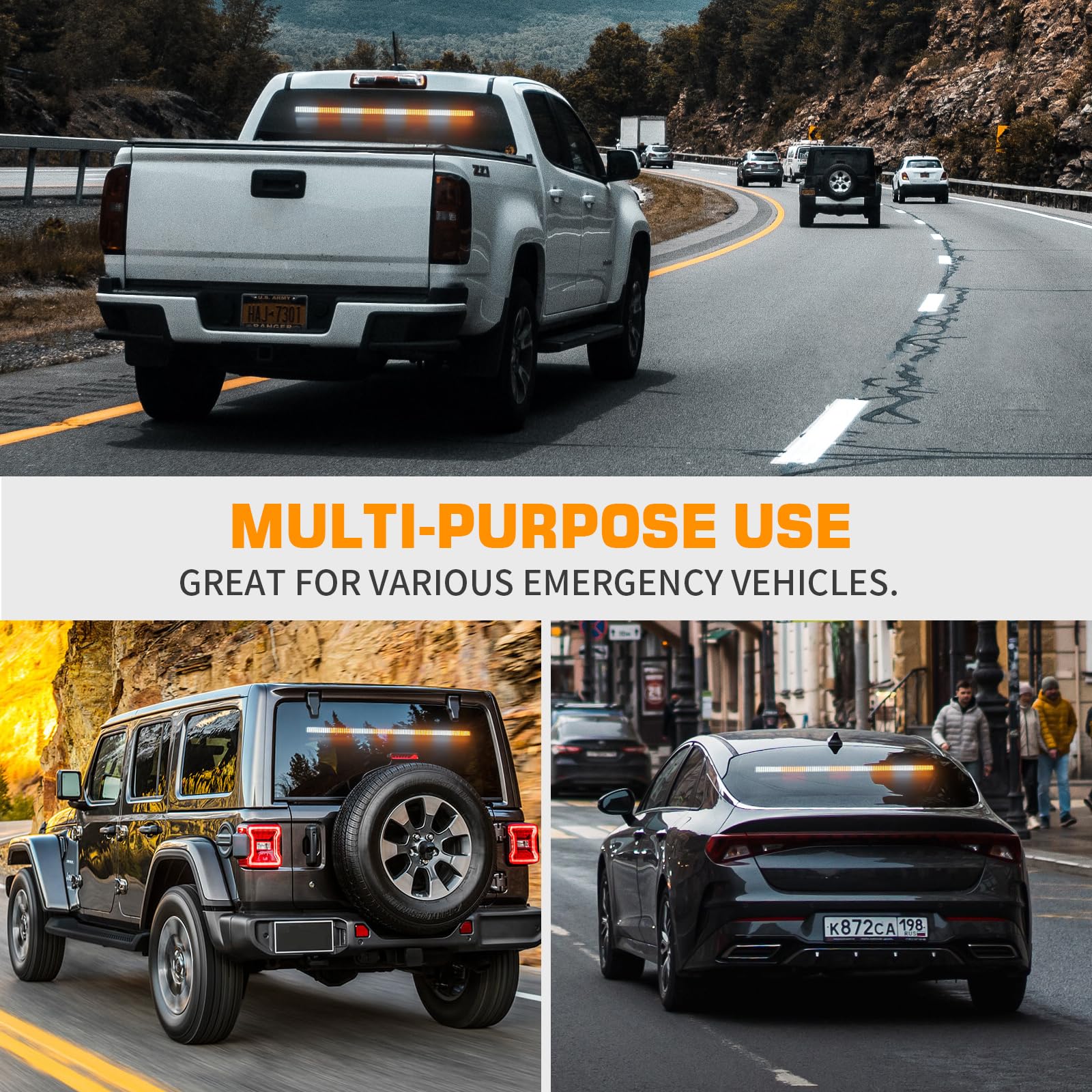 Barra de luces de advertencia de tráfico XRIDONSEN de 35 - Imagen 7