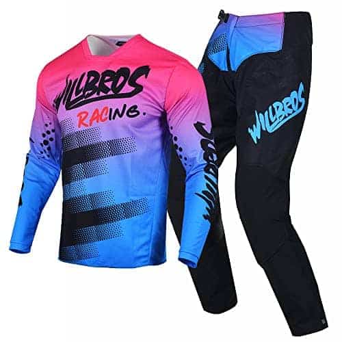 Conjunto de Jersey y Pantalón de Motocross -Azul Rosa