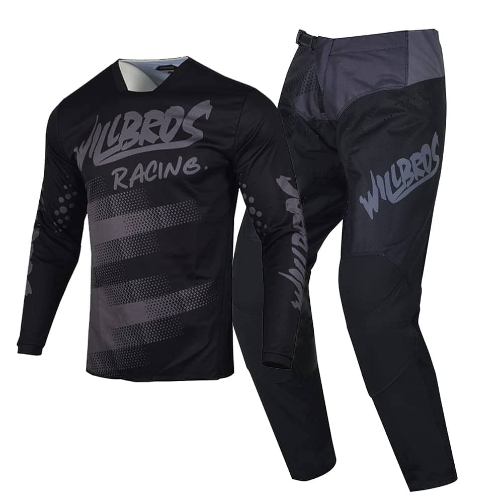 Conjunto de Jersey y Pantalón de Motocross -Negro Gris