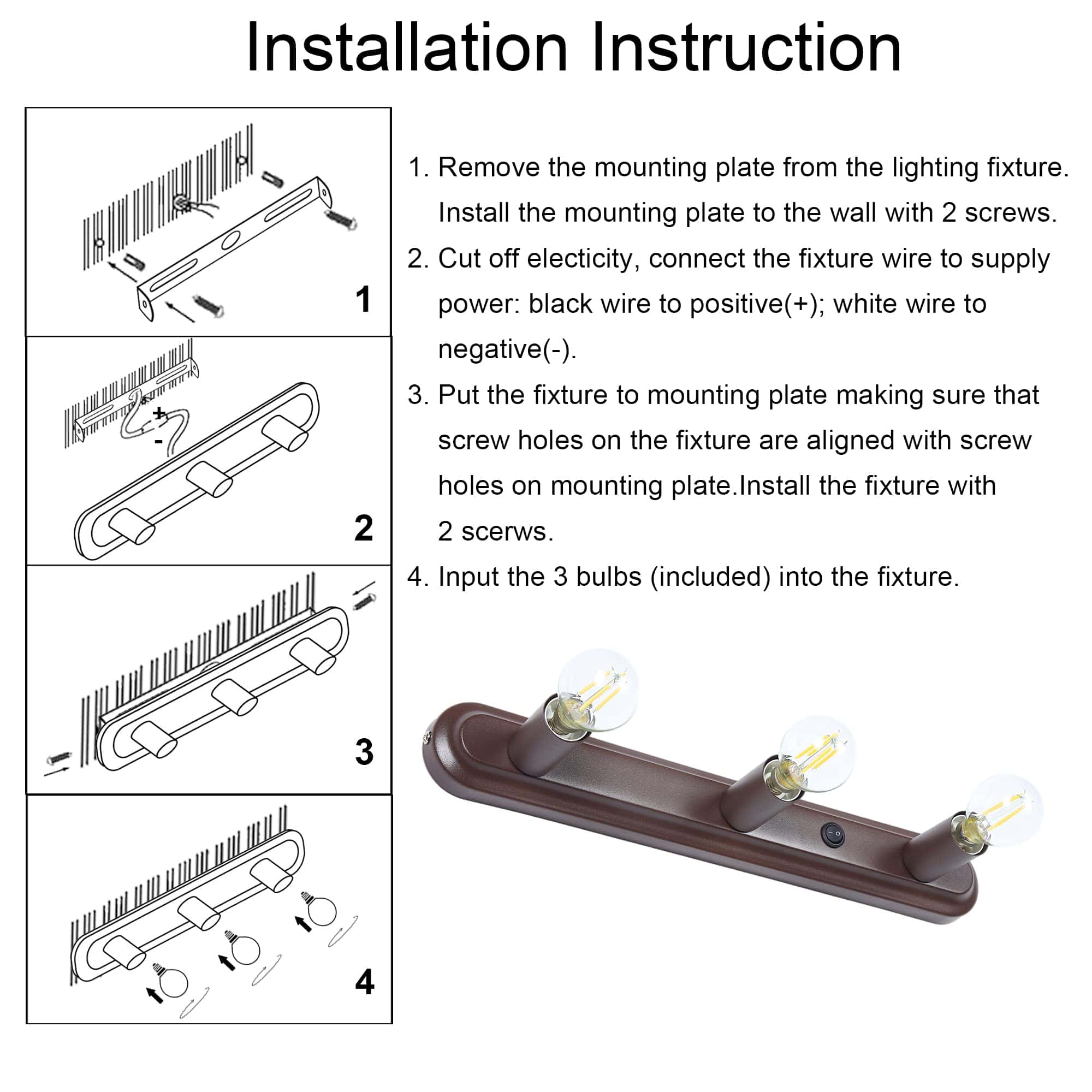 Maichis 15'' Lámpara de pared para RV con 3 bombillas LED - Imagen 8