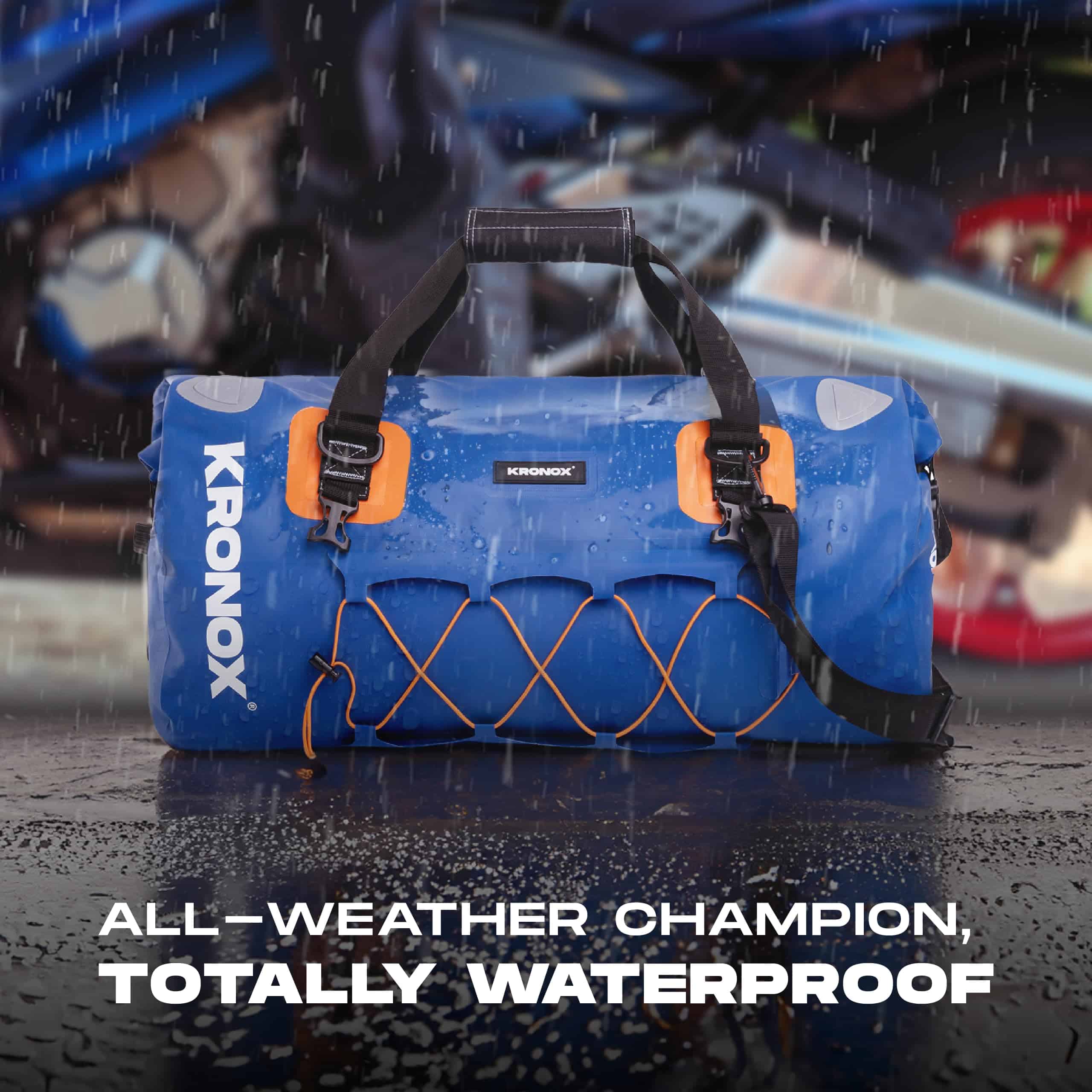 Bolso de Moto KRONOX Impermeable, 60L Gris - Duradero - Imagen 5