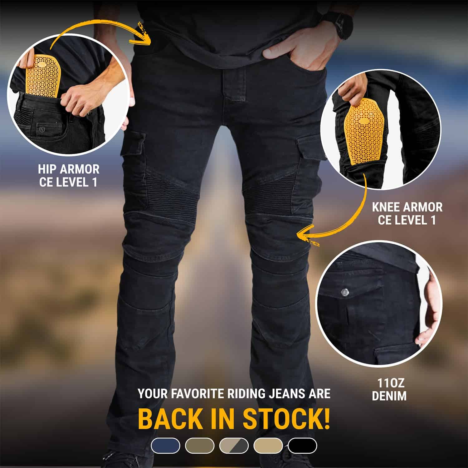 Pantalones de Moto Protectores NBT Clothing - Armadura CE - Imagen 6