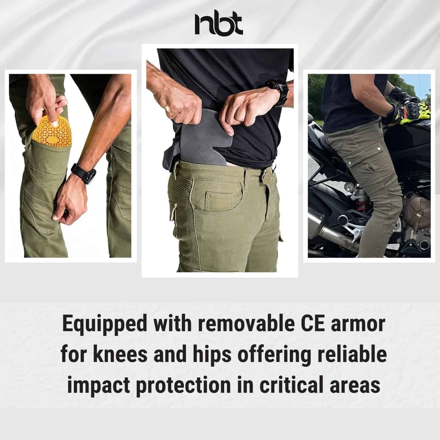 Pantalones Protector Moto NBT Clothing - Armadura CE - Imagen 3