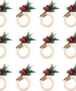 12 Piezas Decoración Navideña anillo de servilleta