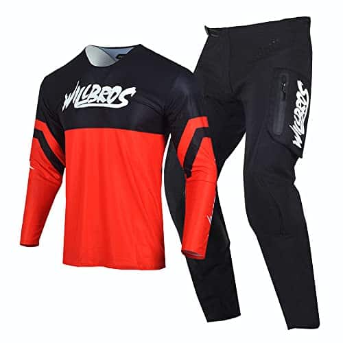 Conjunto de Jersey y Pantalón de Motocross -Negro Rojo