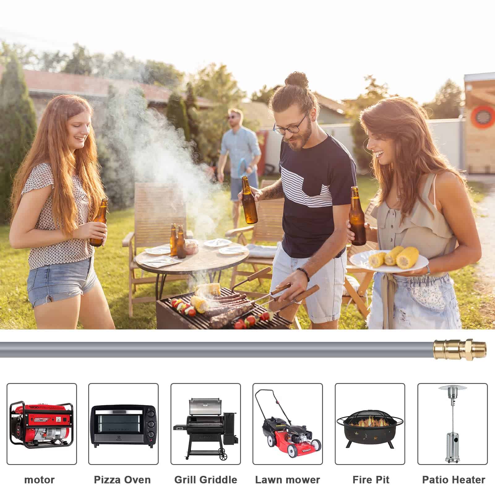 Manguera de Gas Natural de 24FT 3/4", Kit de Conversión de - Imagen 8