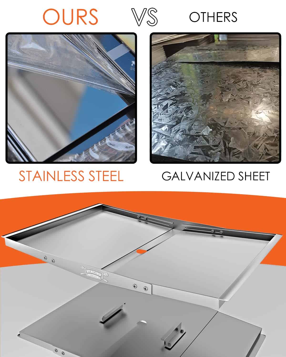 Bandeja de grasa de acero inoxidable con bandeja de - Imagen 4