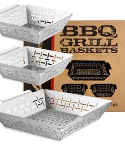 (Set de 3) Canastas de parrilla de verduras de alta