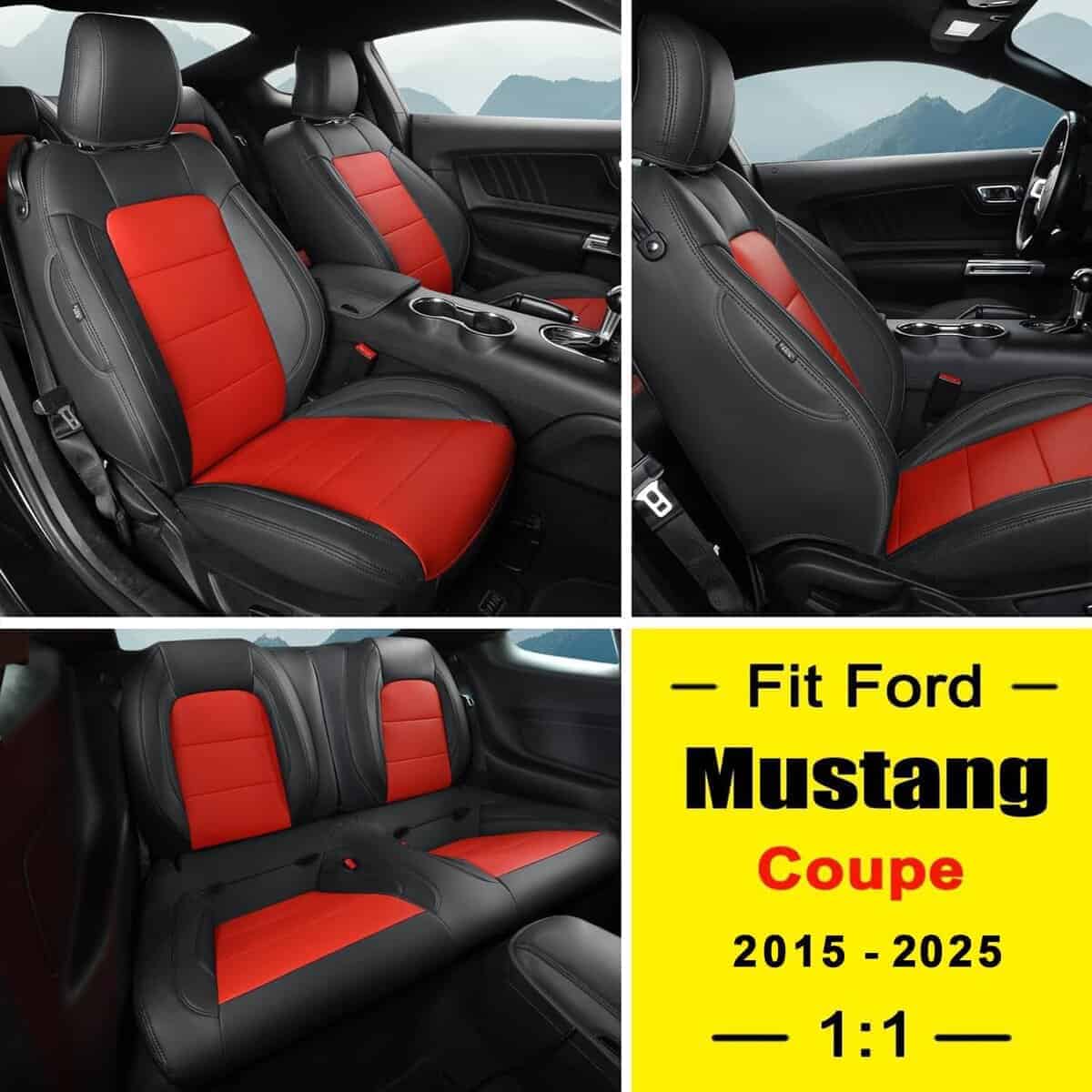 Cubiertas de Asiento de Coche Personalizadas -Negro+Rojo - Imagen 3