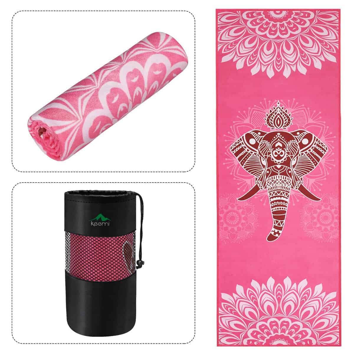 Toalla de Yoga Antideslizante de Microfibra -Elefante