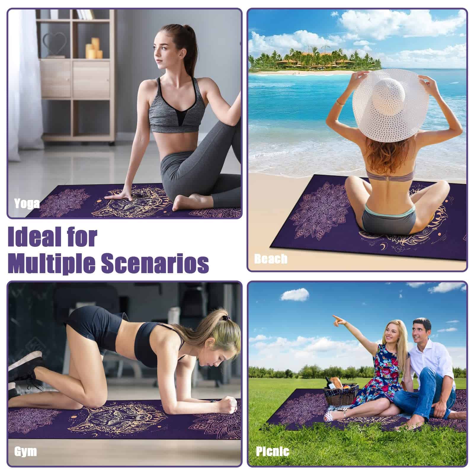 Toalla de Yoga Antideslizante Keemi - Manta de Microfibra - Imagen 8