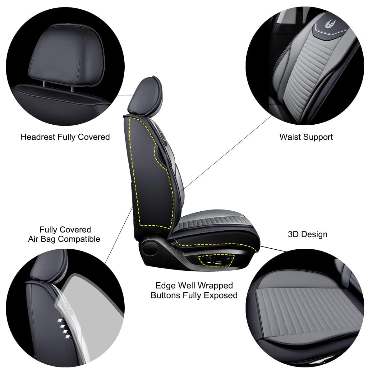 Fundas de Asiento para Automóvil Oasis Auto de Cuero Falso - Imagen 4