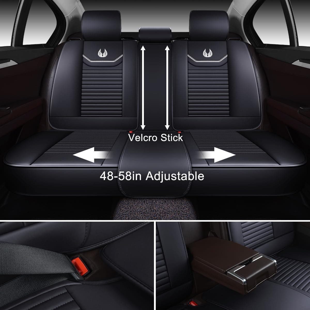 Funda de asiento para automóvil de cuero sintético Premium - Imagen 6