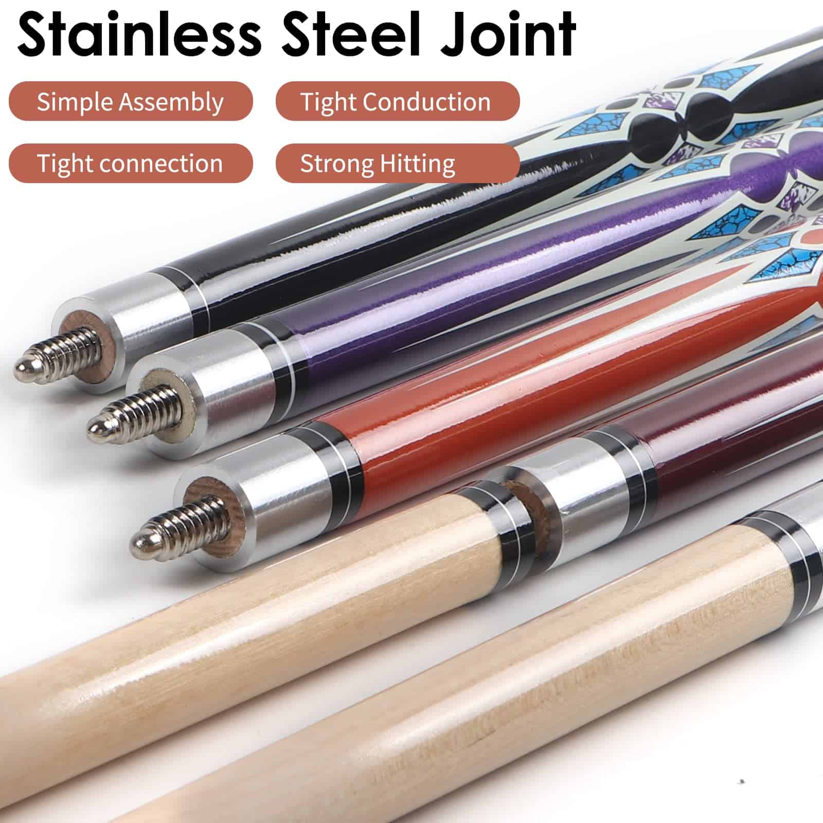 Set de 5 Palos de Billar Kmise, 58 Pulgadas Palos de - Imagen 4