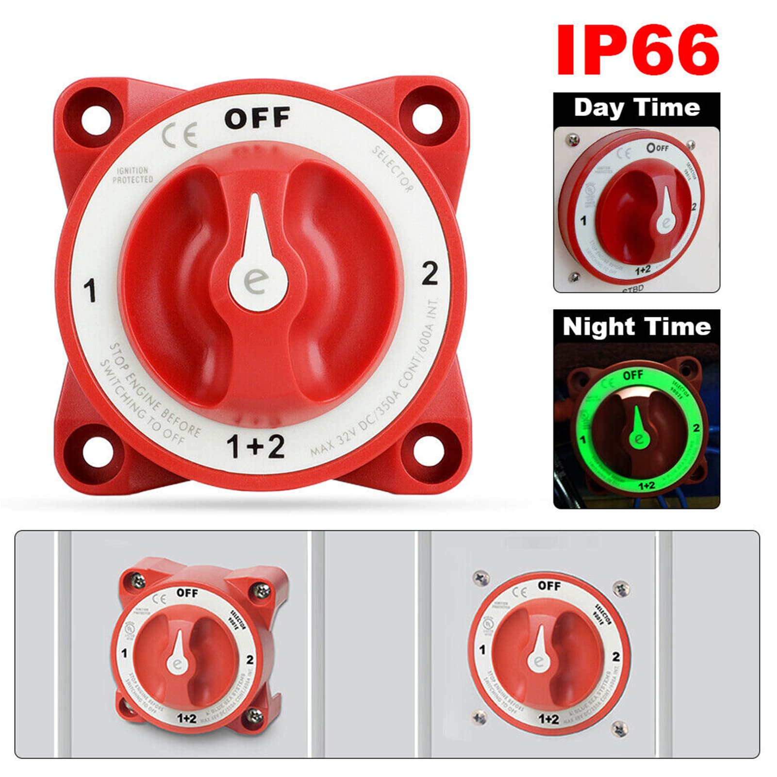 Interruptor de desconexión de batería, 32V DC Impermeable - Imagen 5