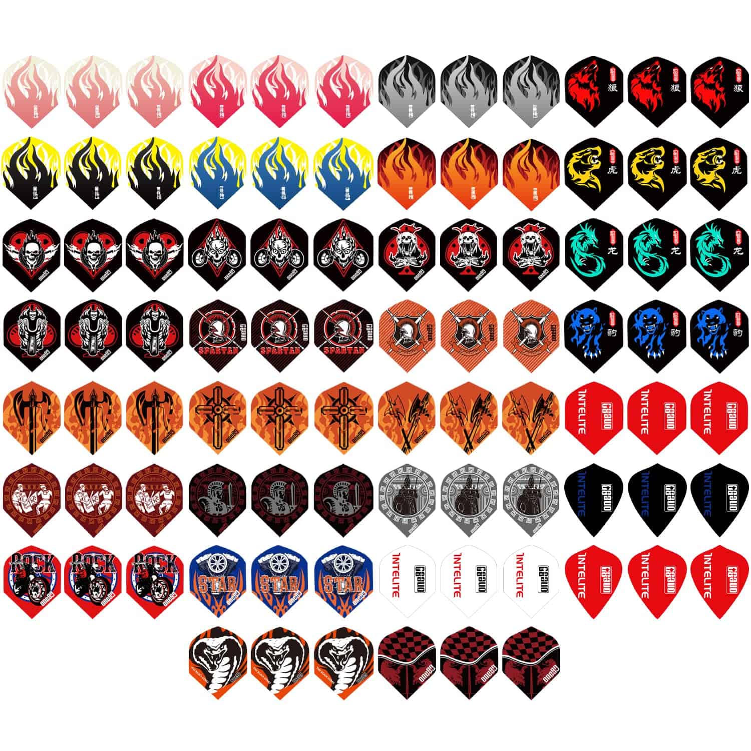 Combo de 90PCS de Vuelos Duraderos ONE80 para Dardos, Gran