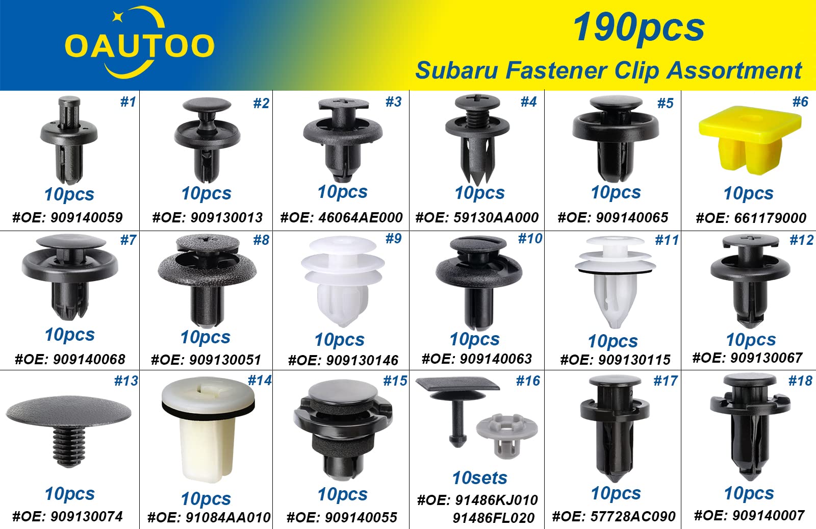 190 Piezas de Clips de Retención de Carrocería Interior y - Imagen 4