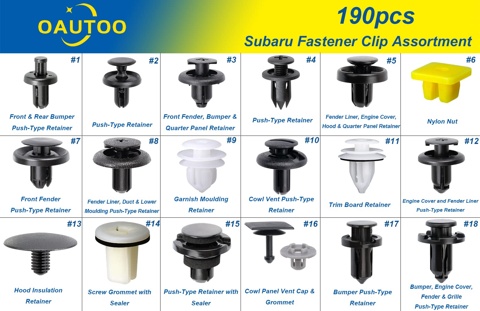 190 Piezas de Clips de Retención de Carrocería Interior y - Imagen 3