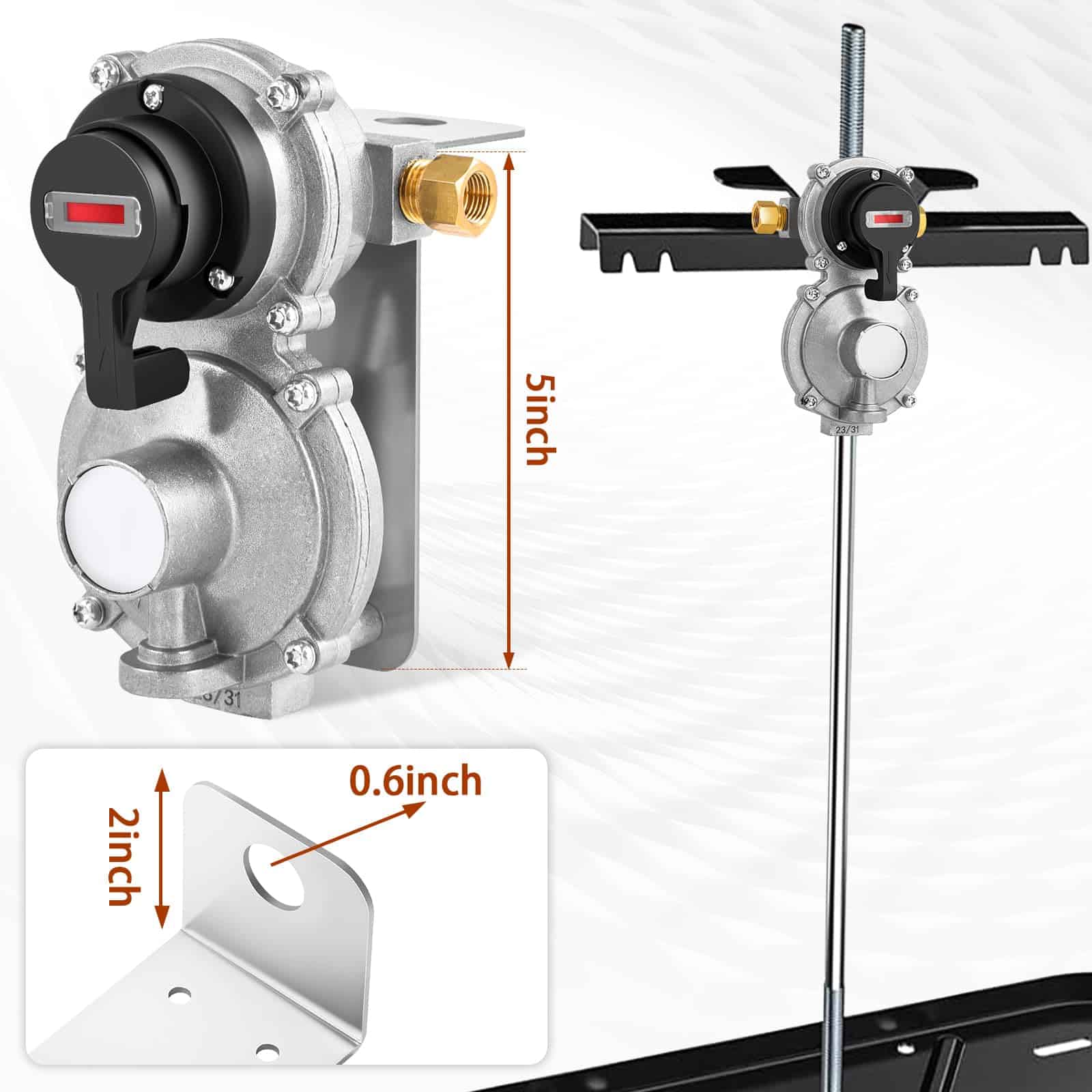 Regulador de propano para RV de 2 tanques-2-etapa Cambio - Imagen 6